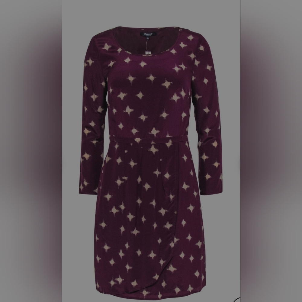Madewell Burgundy Star Pattern Dress